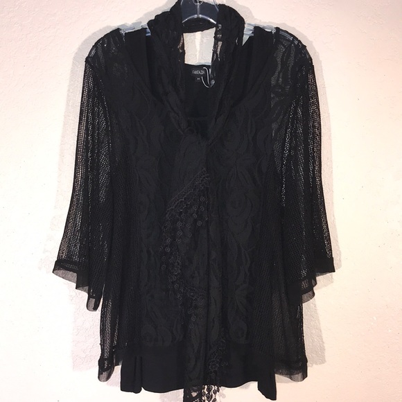 NWT 3 pc Sequin Top w/Matching Tank & Scarf - Picture 2 of 7